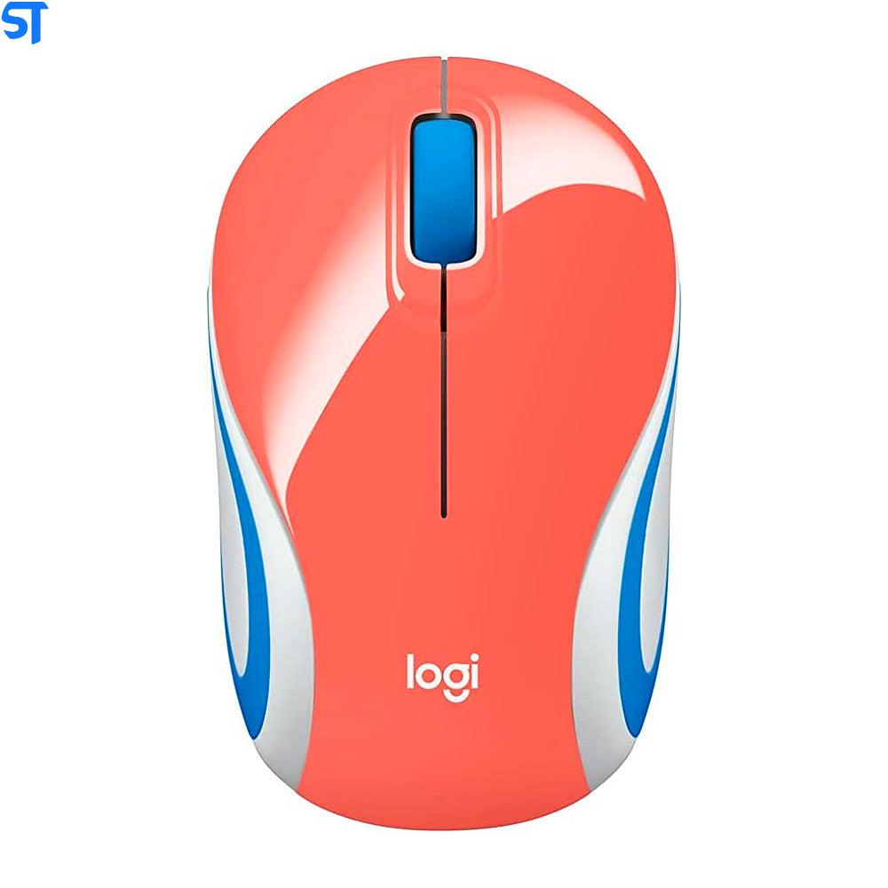 Mini Mouse Sem Fio Logitech M187 Com Receptor Conexão USB e Pilha Inclusa - Coral